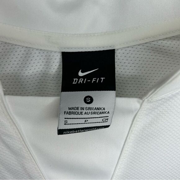 Nike dri fit white sheer mesh short sleeve top women’s size small - Picture 9 of 10